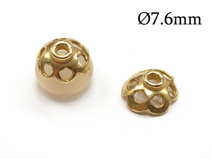 Small Golden Bead Caps, Caps for Jewelry Making, 8mm Bead Caps, End Caps  for Beads, Bali Style Granulated Bead Caps, 10 Pieces FD-30 