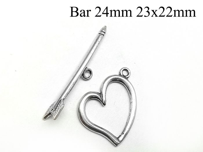 Heart Shaped Sterling Silver Clasp