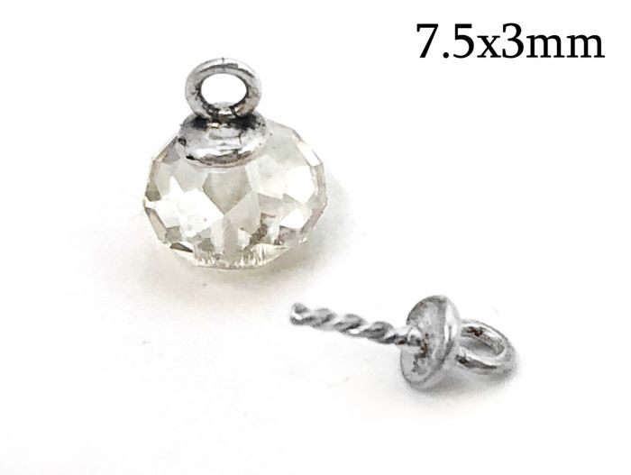 Screw Eye Bails,1225 Mm Screw Eye Pins With Silver,for Pendants Vials  Charms Resin Jewelry Supplies 50 PCS 