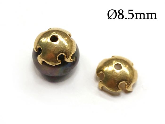 14K Solid Gold Bead Caps 8.5mm for 8mm beads