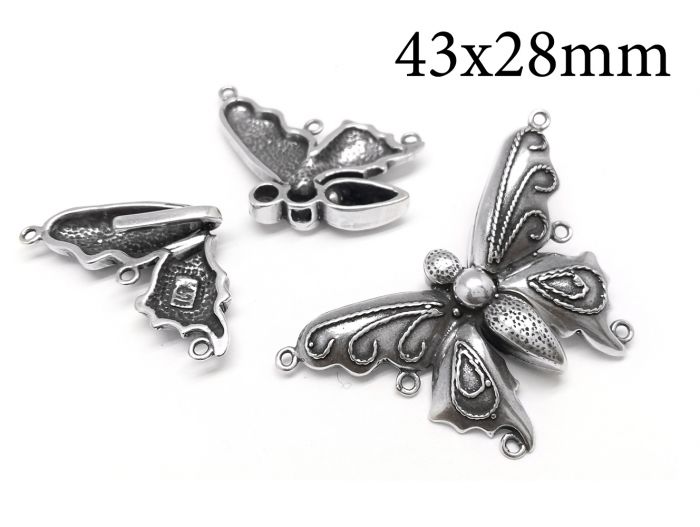 10 prs strlng silver medium butterfly earring clasps backs scrolls .925