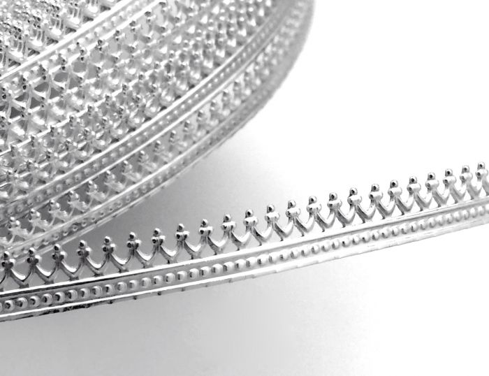 Sterling Silver Bezel Gallery Wire Crown Pattern 4.5mm