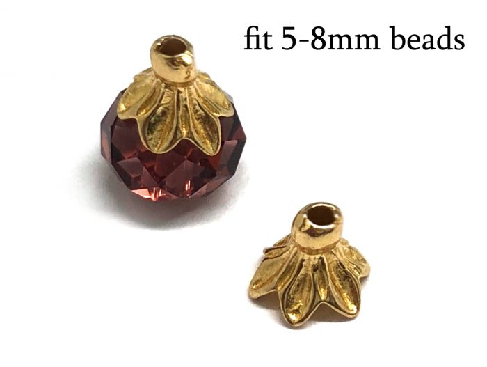 Brass Flower Bead Cap fit 5-8mm beads