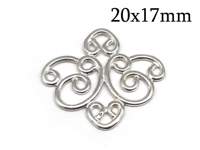 Clearance Silver Oval Filigree Connectors Package of 5 