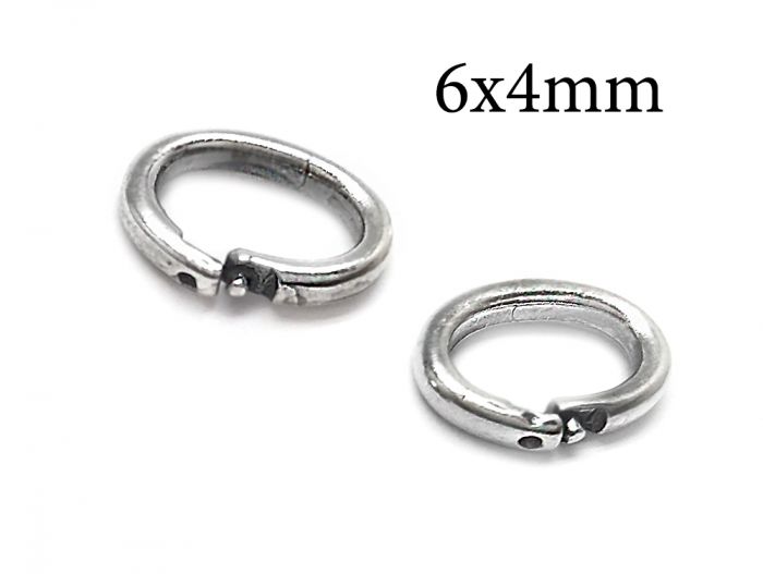 Large Silver Jump Rings, Oval Jump Rings, Large Open Ring, Twisted Hoop  Rings, Oval Silver Hoop, Loop Connector, 6 Pc