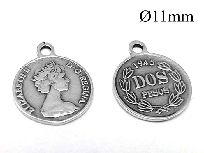 Two Keychains Sterling Silver Queen Isabel Ii Divided Coin