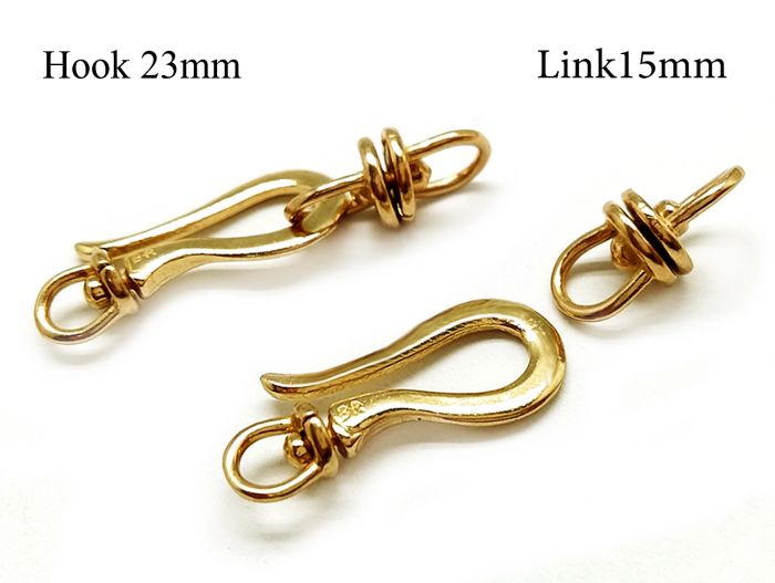 Brass Revolving Hook and Eye clasp (hook 23mm; eye 15mm)