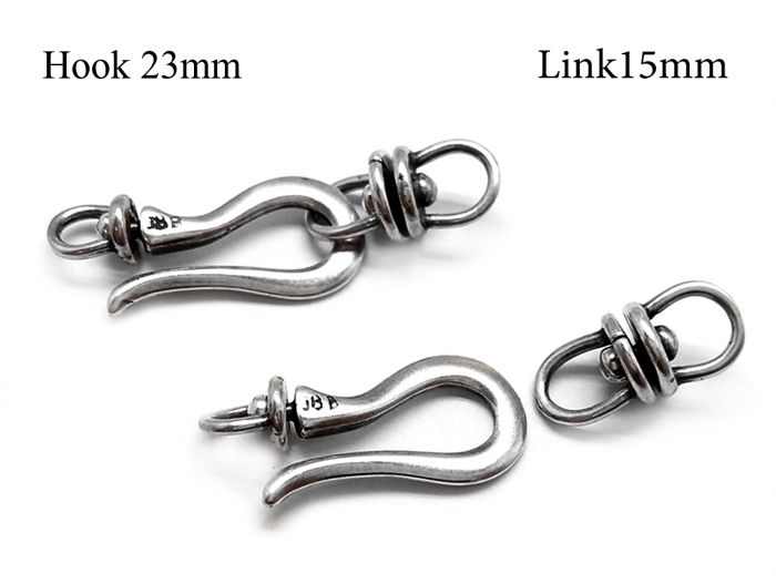 Sterling Silver 925 Revolving Hook and Eye clasp (hook 23mm; eye