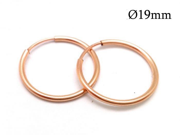 Rose Gold Filled 14K Round Tube Hoop earrings 19mm