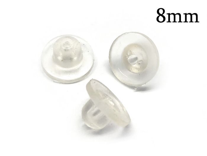  BodyAce 100pcs Clear Silicone Earrings Backs, Clear