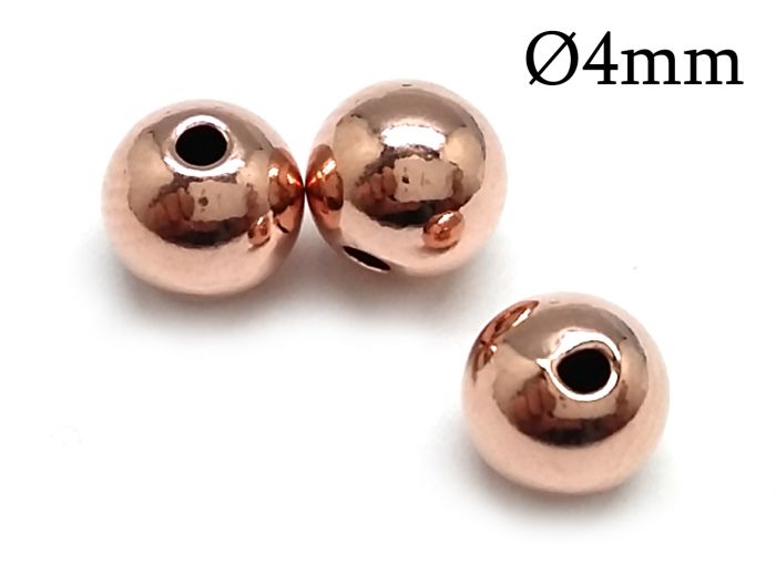 Rose Gold Filled Round Seamless Spacers Beads 4mm with hole size 1mm