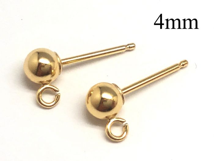 Rose Gold over 925 Silver High Polish Smooth Round Ball Stud Earring 3-Size  Set - 3mm, 4mm, 5mm - Kezef Creations
