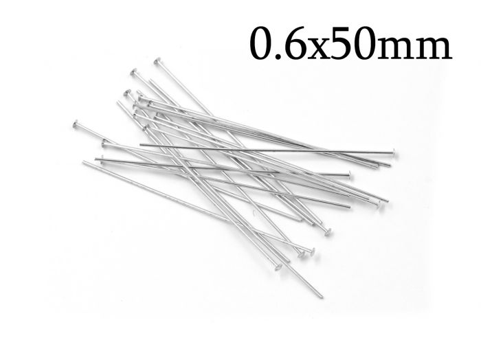 50 Sterling Silver Eye Pins Eyepin, Sterling Silver Headpins, Sterling  Silver Loop Pins 22 Gauge 17mm 20mm 25mm 30mm 35mm 