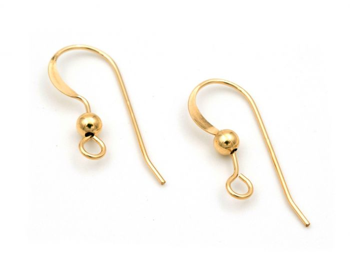 Gold filled French Ear Wire 22mm wire 0.6mm Ear hooks with Ball