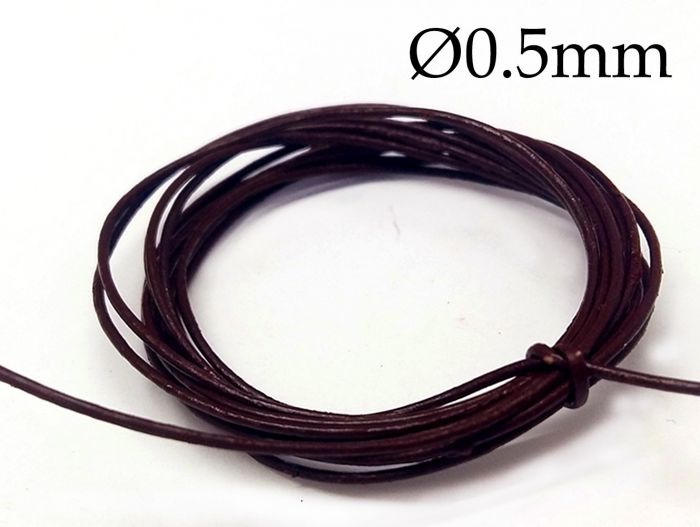 Granada Burgundy Round Leather Cord 0.5mm