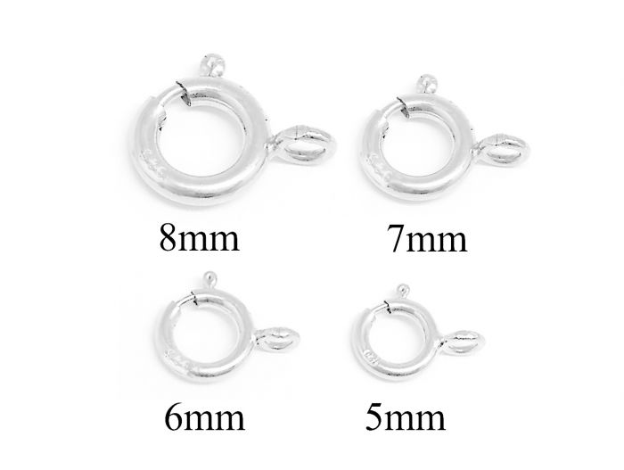 Sterling Silver Spring Ring Clasp with loop