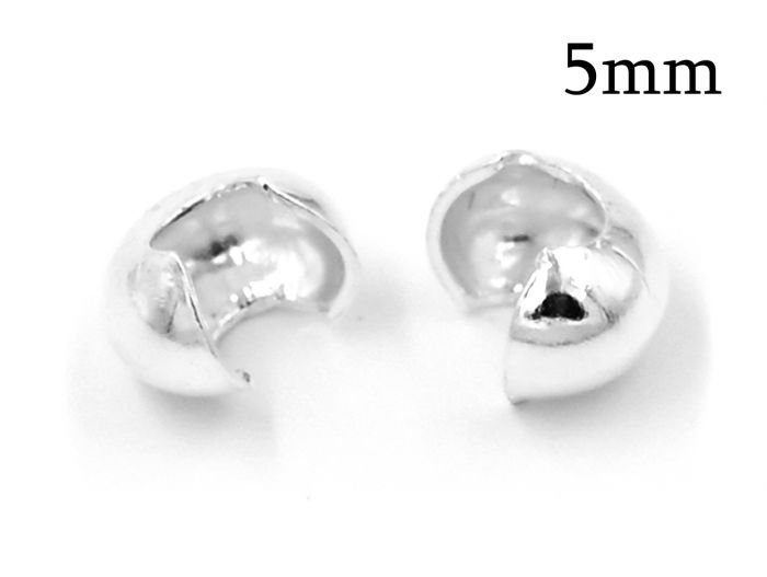 Sterling Silver 925 Crimp Bead Covers 5mm