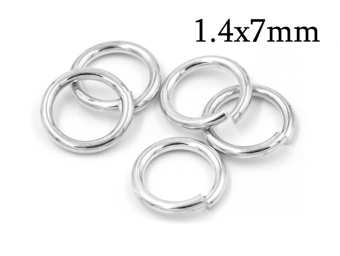 7mm (18 Gauge) Sterling Silver Jump Rings Open - 10 pcs