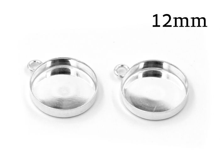 12mm Silver Ring Base with Round Bezel Tray
