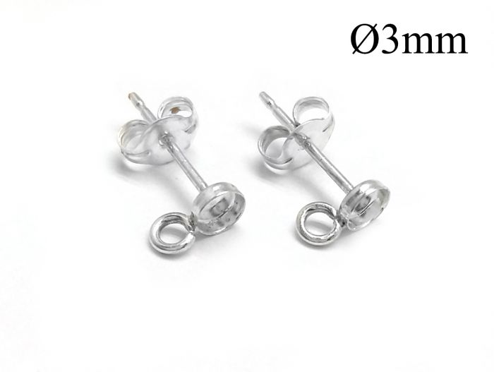 Fancy Sterling Silver Earring Posts Mountings - 4mm, 5mm, 6mm or 8mm –  Creating Unkamen