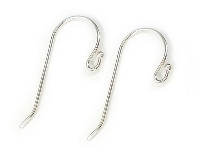 Sterling Silver 925 French Ear Wire 26mm, 21 Gauge (0.7mm), Ear hooks