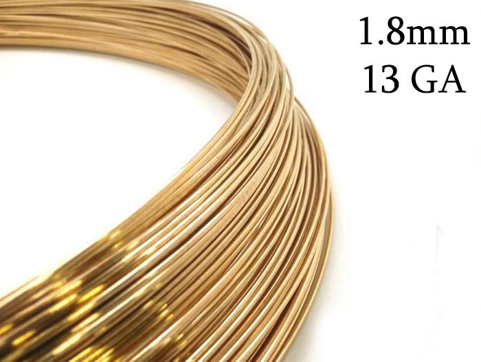 Gold Filled Round Soft Wire thickness 1.8mm 13 Gauge