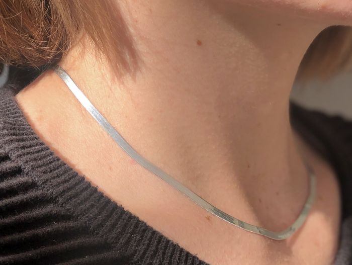 Sterling Silver Herringbone Necklace