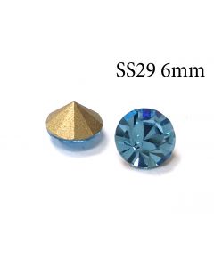 6mm SS29 Undrilled Fancy Stones Blue Aquamarine Foil Back