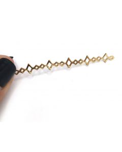14K Solid Gold Cast Bezel wire with rhombs pattern 64mm