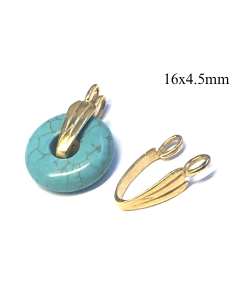Brass Bail Donuts Stone holder 16x4mm with inside length 10mm