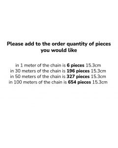 Additional charge per piece for cut chain for pieces 15.3cm